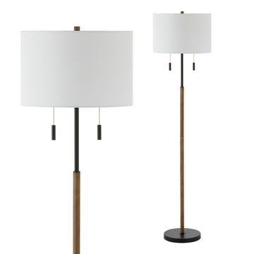 Maude 61" Rustic Farmhouse Iron Candlestick Pull Chains LED Floor Lamp - JONATHAN Y